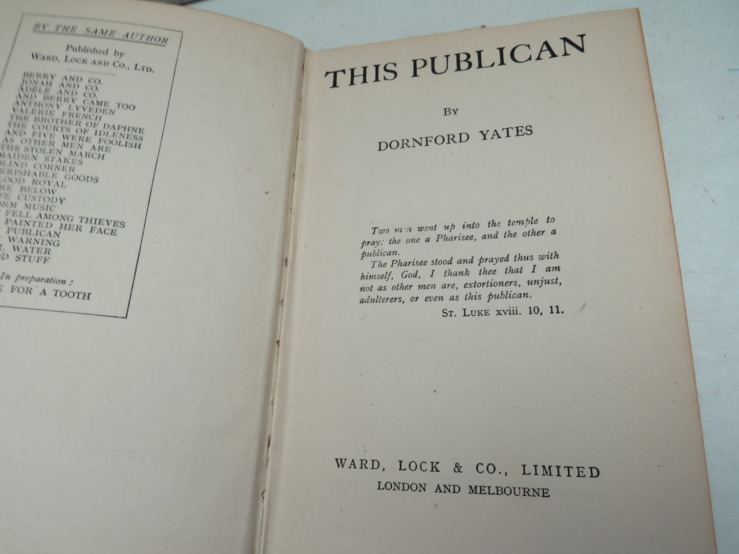 This Publican By Dornford Yates 1943