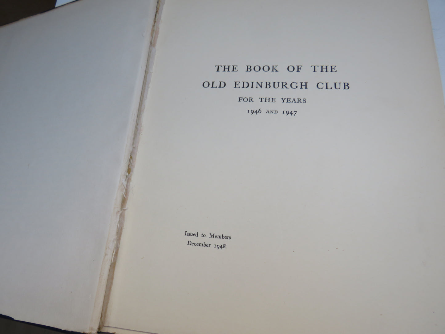 The Book of the Old Edinburgh Club Twenty-Sixth Volume 1948