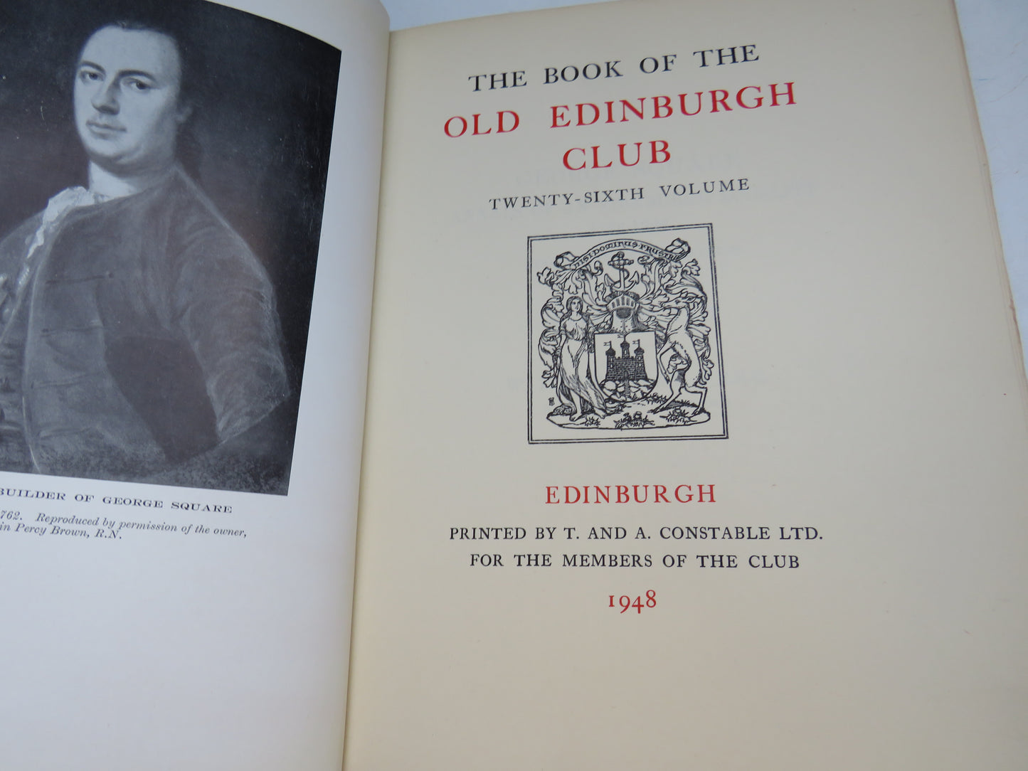 The Book of the Old Edinburgh Club Twenty-Sixth Volume 1948