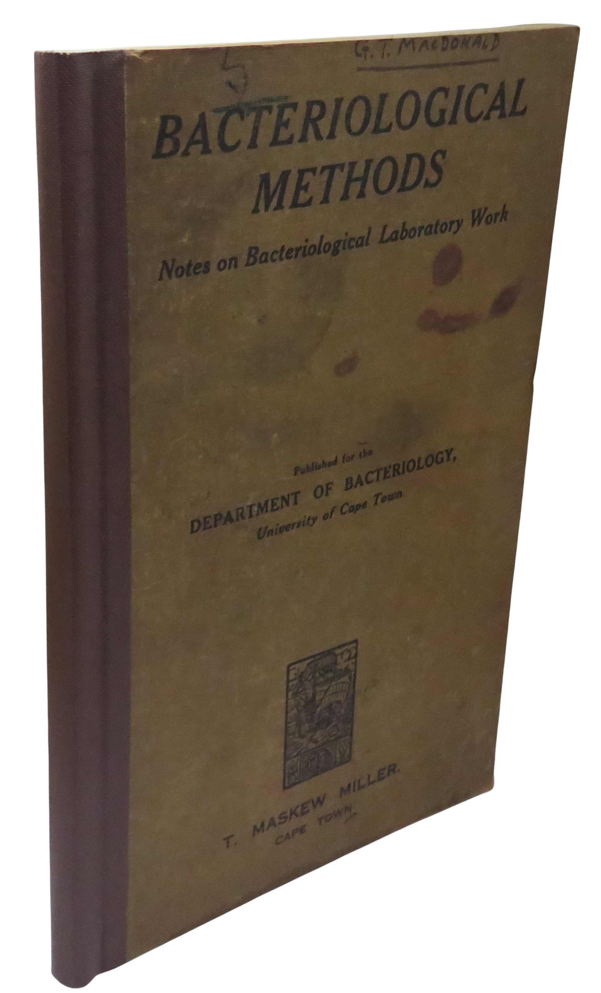 Front cover of 'bacteriological methods notes on bacteriological laboratory work'