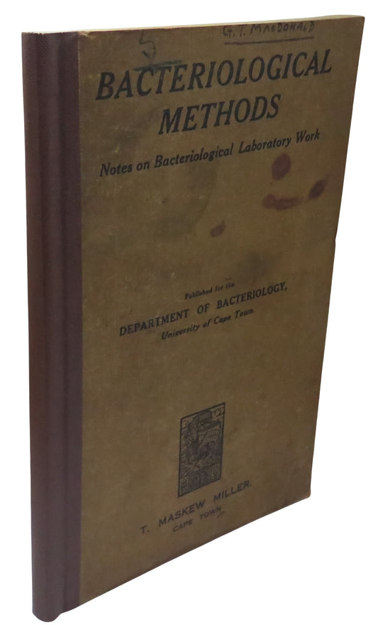 Front cover of 'bacteriological methods notes on bacteriological laboratory work'
