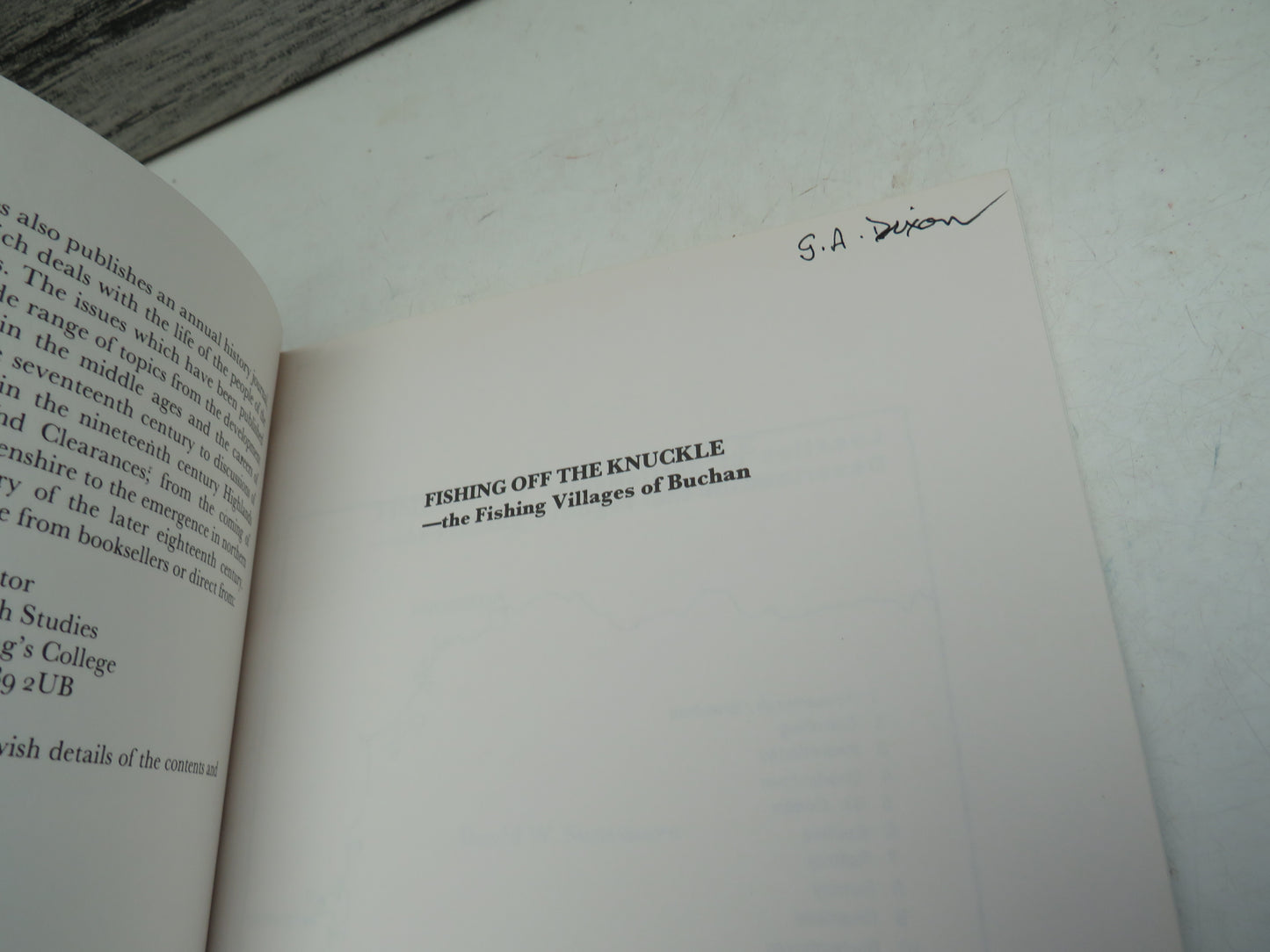 Fishing Off  The Knuckle The Fishing Villages  of Buchan By David W. Summers 1988