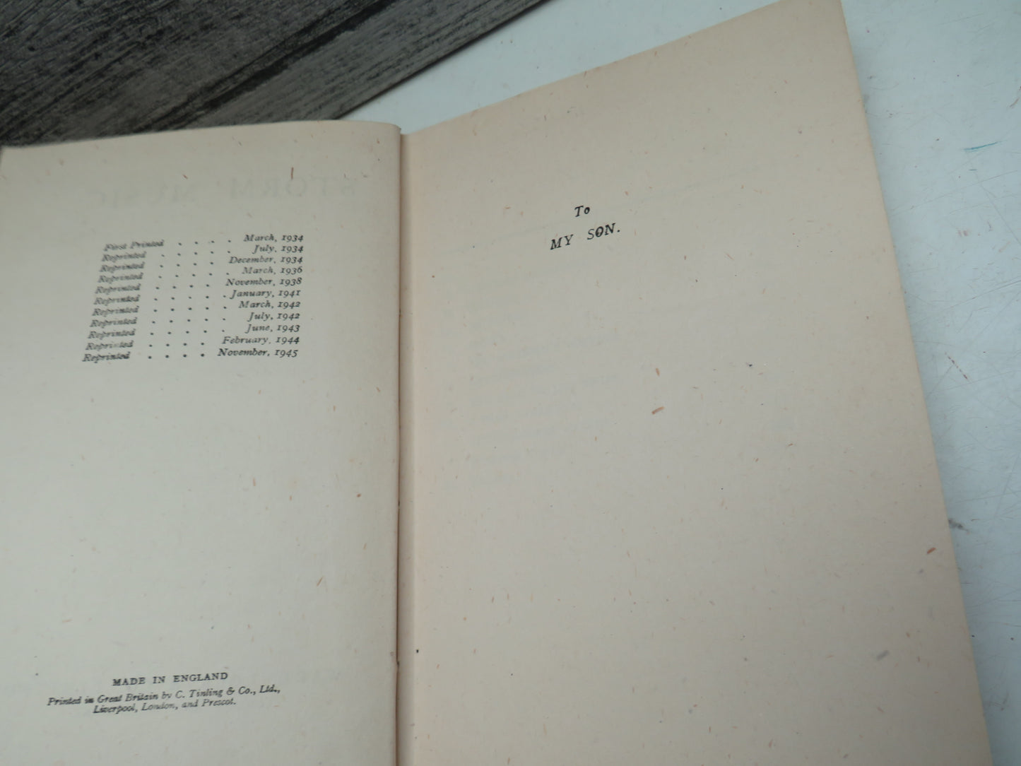 Storm Music By Dornford Yates 1945