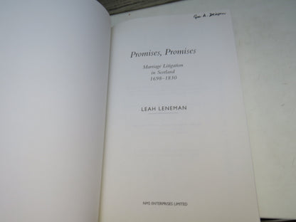 Promises, Promises Marriage Litigation In Scotland 1698-1830 By Leah Leneman 2003 book image 3