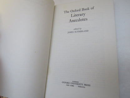 The Oxford Book of Literary Anecdotes Edited By James Sutherland 1976 book image 3