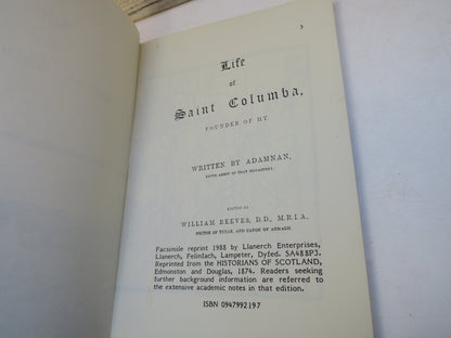 Life of Saint Columba Founder of HY (Iona) By Adamnan Facsimile Reprint 1988