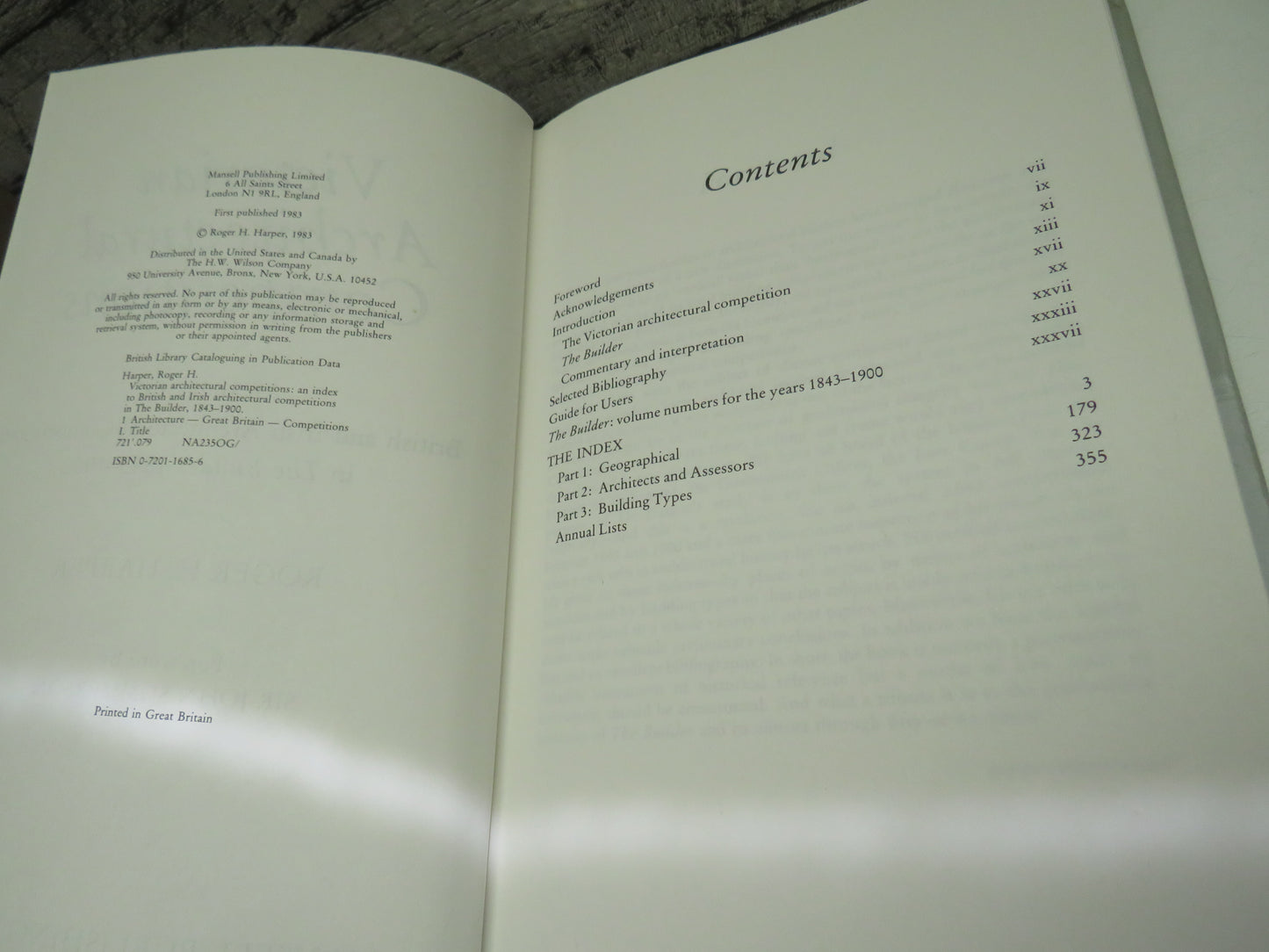 Victorian Architectural Competitions An Index To British and Irish Architectural Competitions In The Builder 1843-1900 By Roger H. Harper 1983