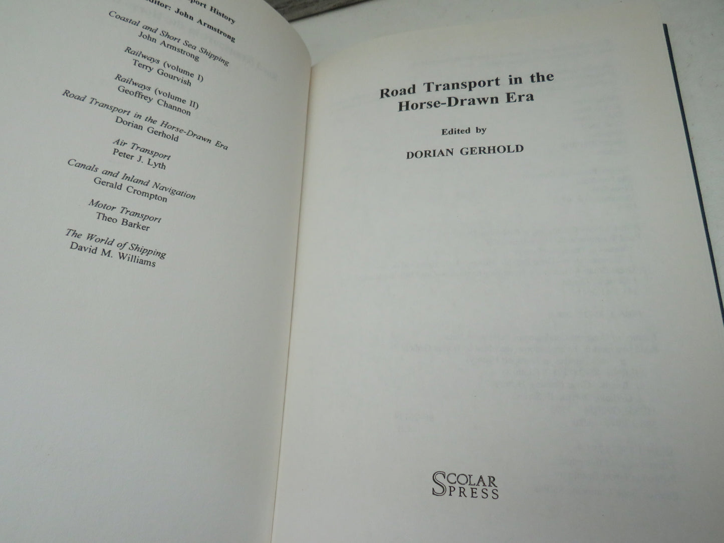 Road Transport In The Horse-Drawn Era Edited By Dorian Gerhold 1996