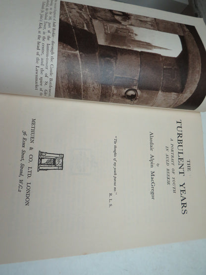 The Turbulent Years A Portrait of Youth In Auld Reekie By Alasdair Alpin MacGregor 1945 book image 3