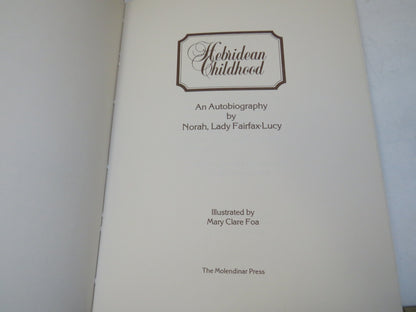 Hebridean Childhood An Autobiography By Norah, Lady Fairfax-Lucy 1981
