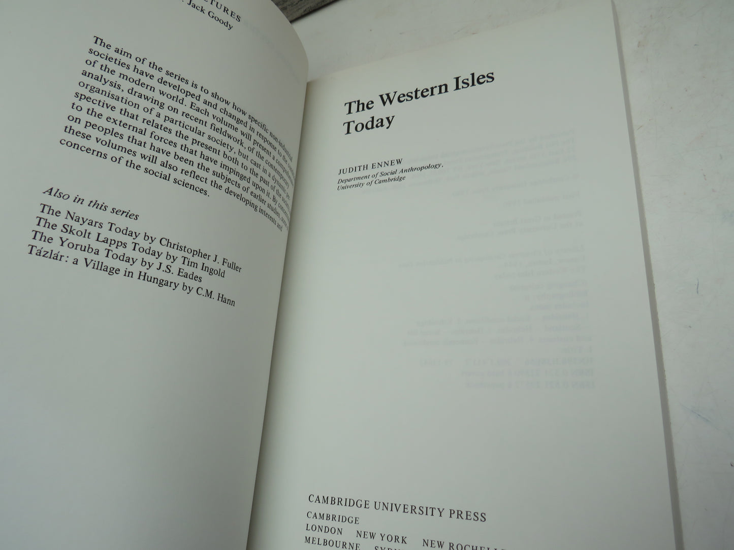 The Western Isles Today By Judith Ennew 1980