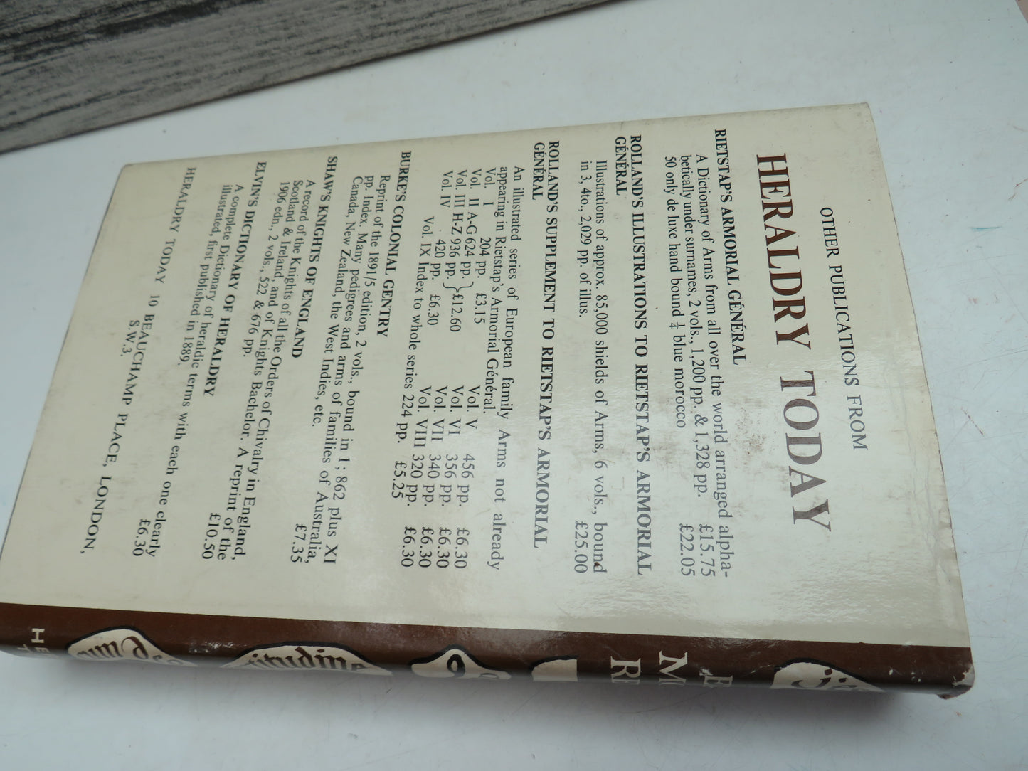Elvin's Handbook of Mottoes Revised With Supplement and Index By R. Pinches 1971