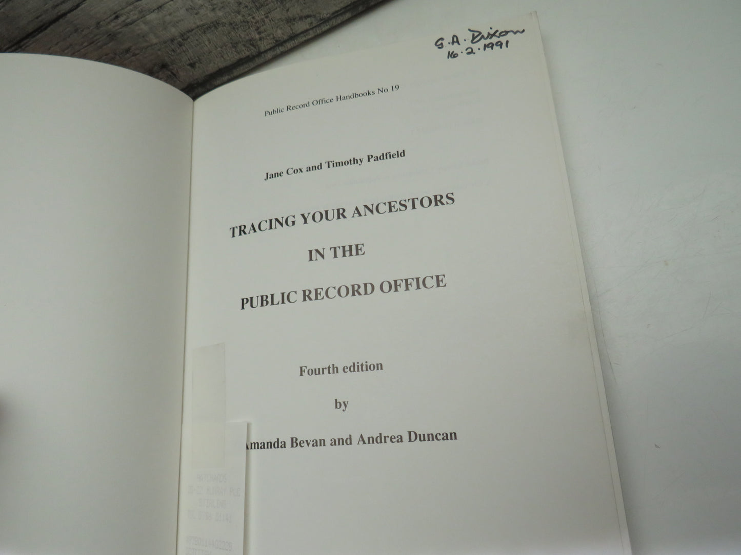 Tracing Your Ancestors In The Public Record Office Fourth Edition By Amanda Bevan and Andrea Duncan