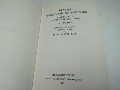Elvin's Handbook of Mottoes Revised With Supplement and Index By R. Pinches 1971 book image 4