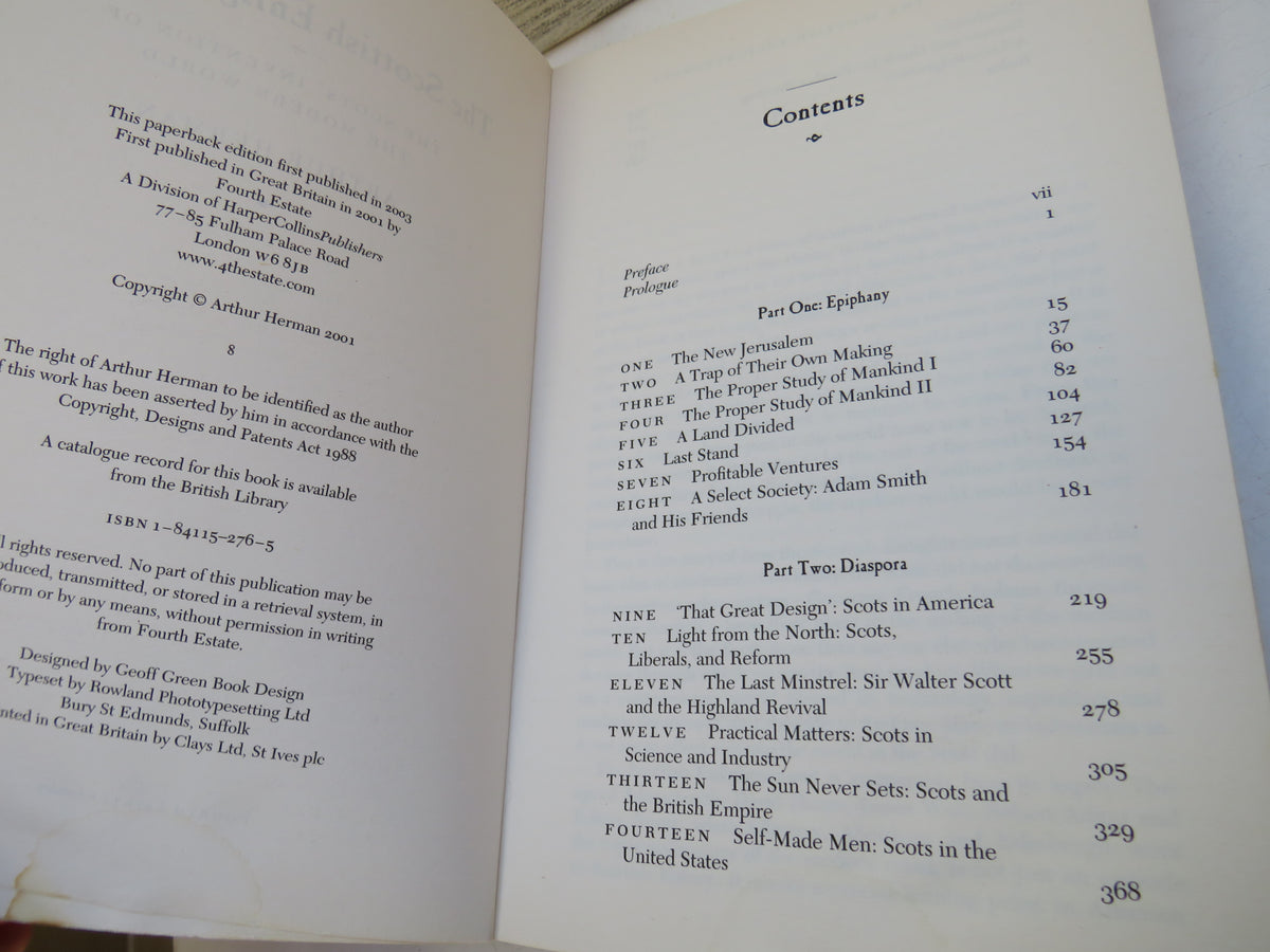 The Scottish Enlightenment The Scots' Invention of the Modern World By Arthur Herman 2003
