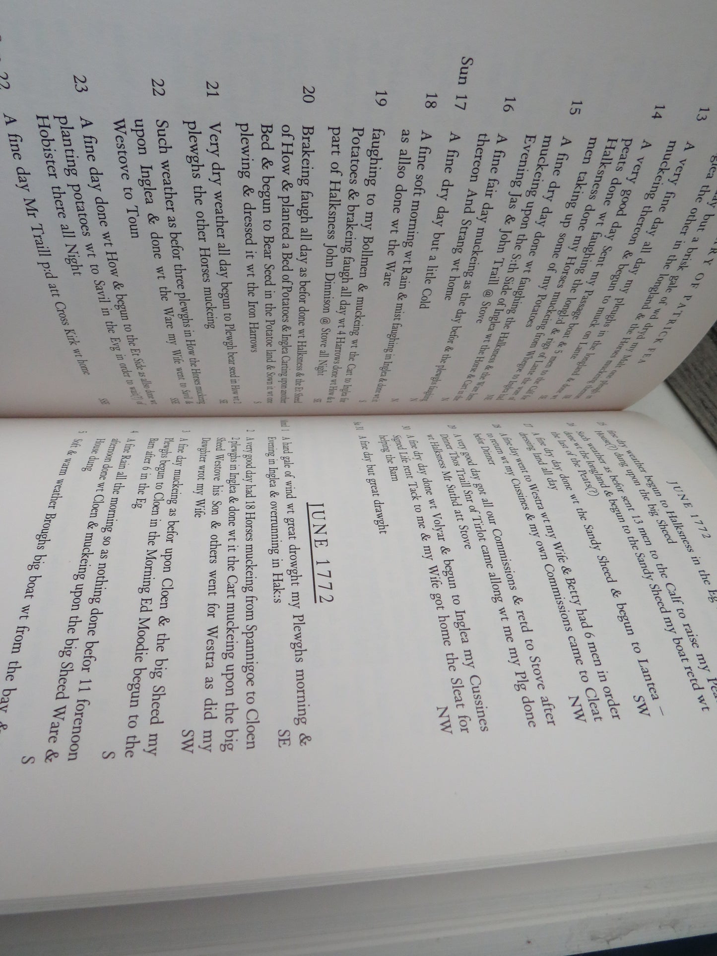 The Diary of Patrick Fea of Stove, Orkney 1766-1796 Transcribed From The Original and Edited By W.S. Hewison 1997