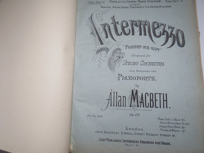 Large Bound Book Full of Antique Sheet Music  Pianoforte To Include  "Intermezzo", Adante and Rondo Capriccioso For Piano By Mendelssohn