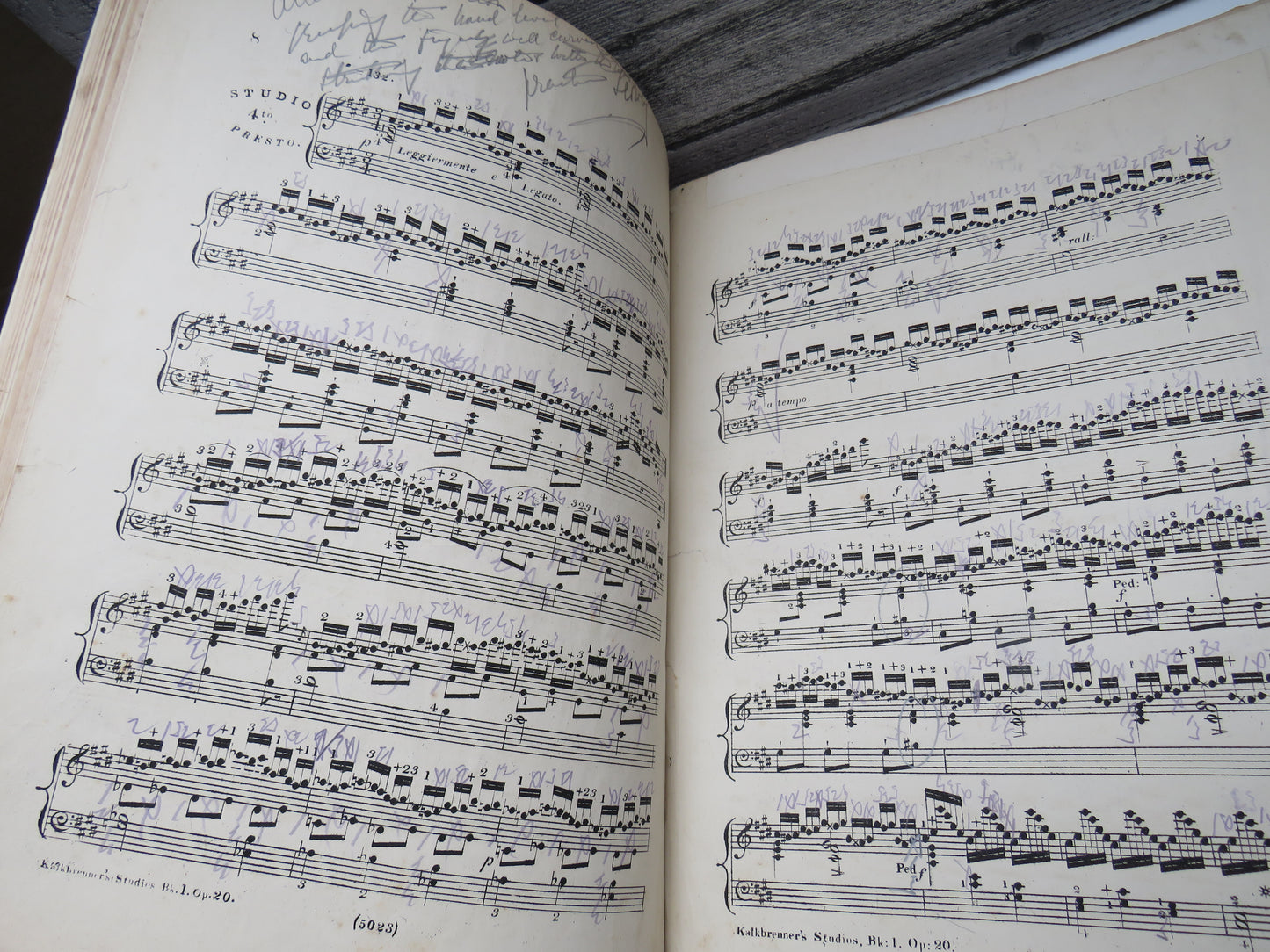 Large Bound Book Full of Antique Sheet Music  Pianoforte To Include  "Intermezzo", Adante and Rondo Capriccioso For Piano By Mendelssohn