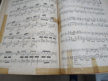 Large Bound Book Full of Antique Sheet Music  Pianoforte To Include  "Intermezzo", Adante and Rondo Capriccioso For Piano By Mendelssohn