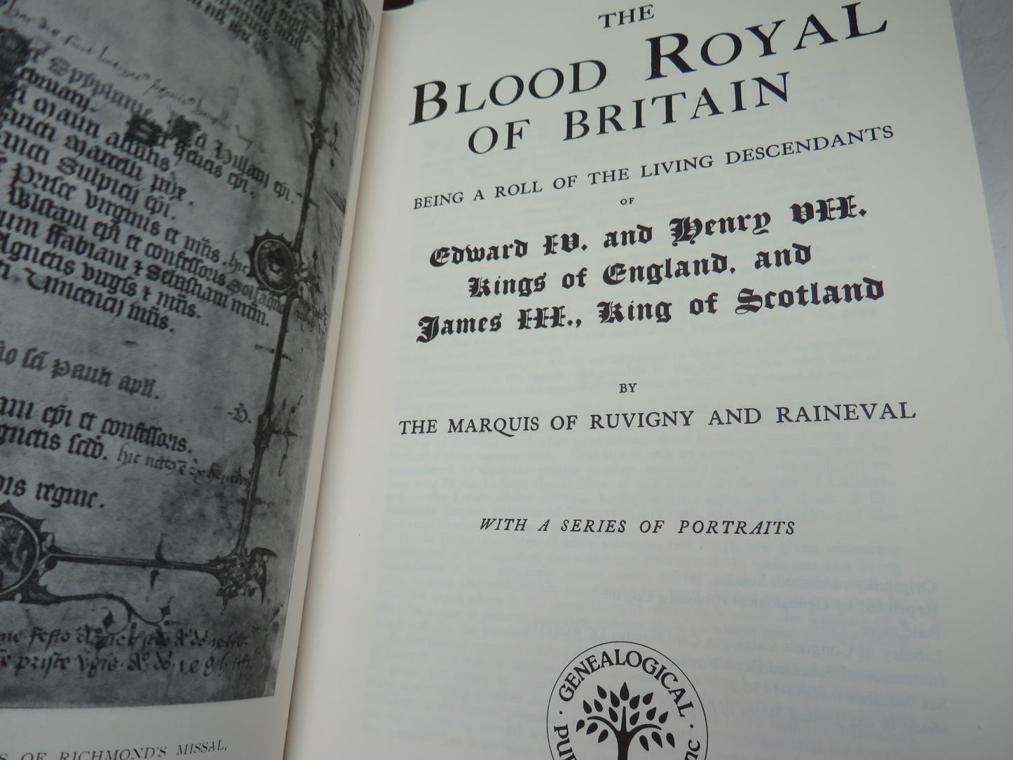 The Plantagenet Roll of the Blood Royal Being A Complete Table of All The Descendants Now Living of Edward III, King of England By The Marquis of Ruuvingny and Raineval 1994