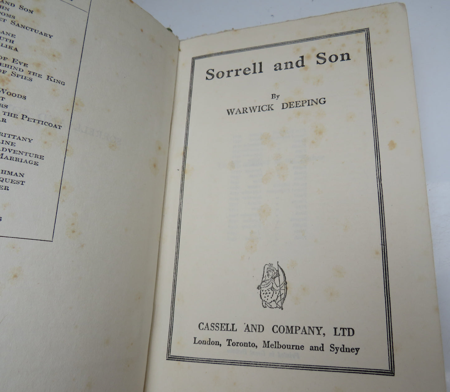 Sorrell and Son By Warwick Deeping 1928