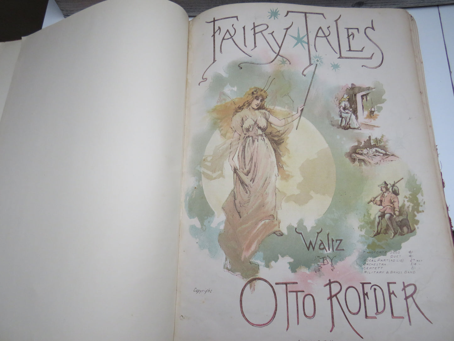 Large Bound Book Full of Antique Sheet Music To Include Fairy Tales Waltz By Otto Roeder, Toreador Waltz By T. Popplewell Royle, The Gondoliers By P. Bucalossi etc