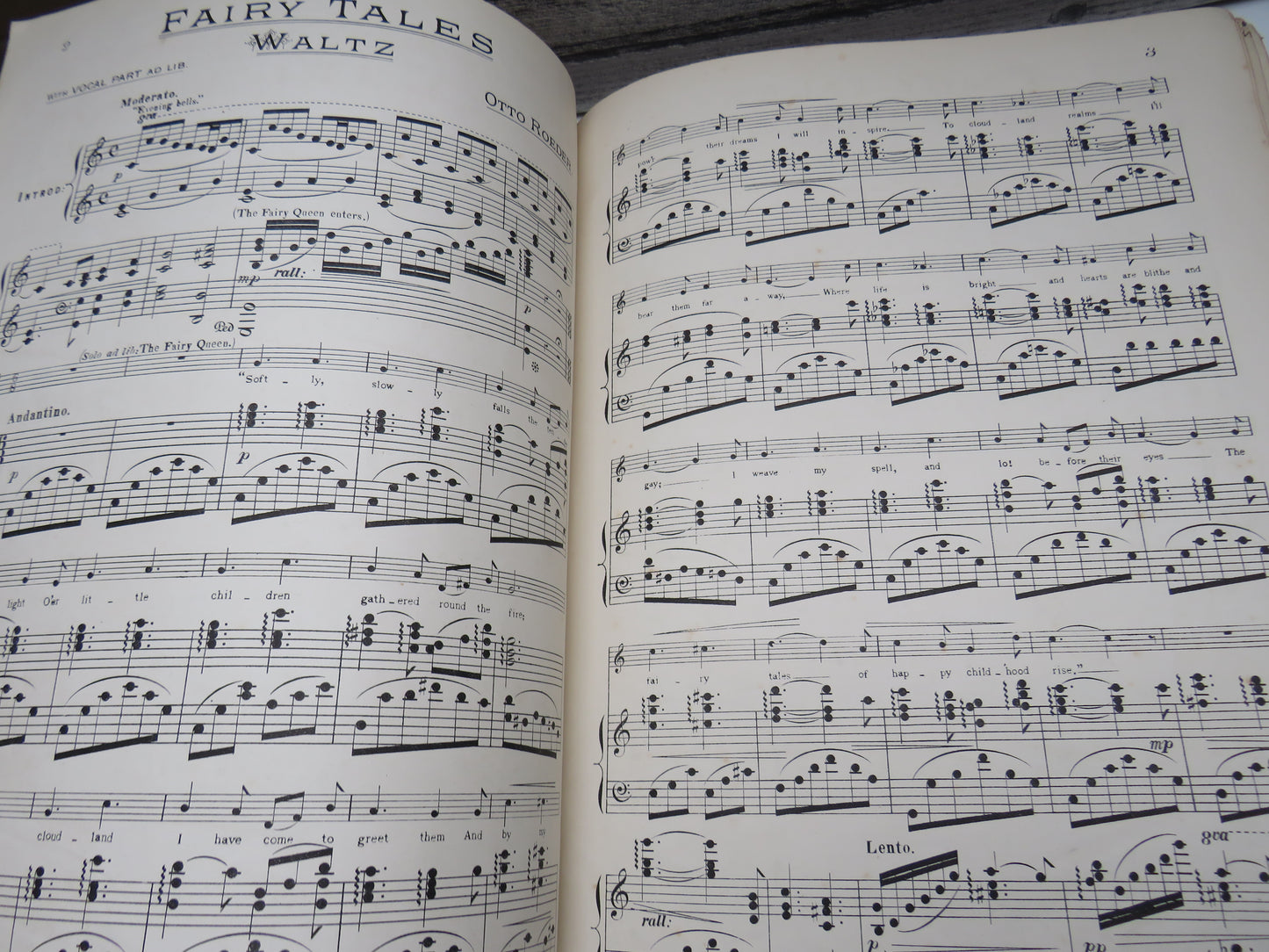 Large Bound Book Full of Antique Sheet Music To Include Fairy Tales Waltz By Otto Roeder, Toreador Waltz By T. Popplewell Royle, The Gondoliers By P. Bucalossi etc
