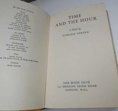 Time and the Hour A Novel By Howard Spring 1958 book image 3