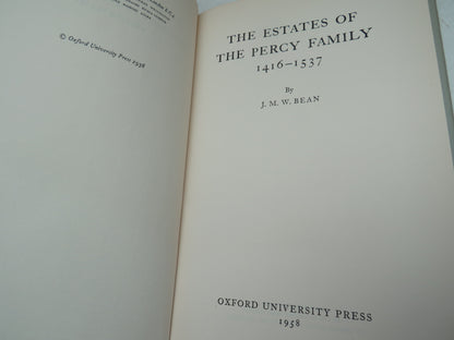 The Estates of The Percy Family 1416-1537 By J.M.W. Bean 1958 book image 4