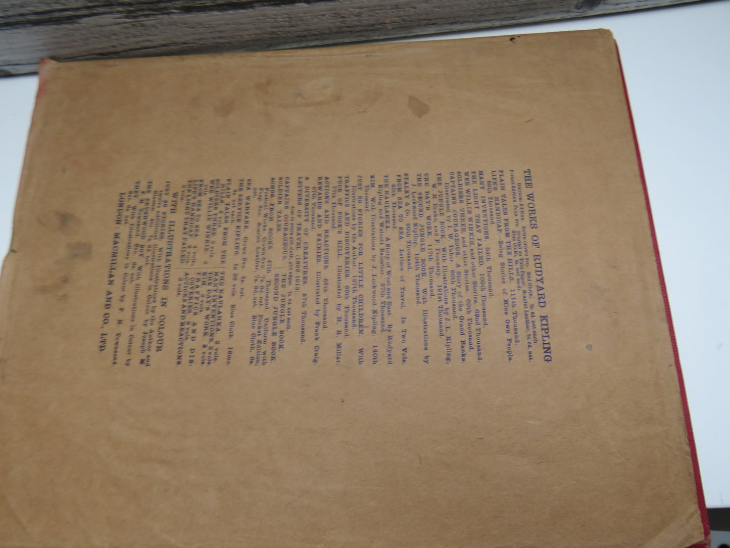 The Just So Song Book Being The Songs From Rudyard Kipling's Just So Stories Set To Music By Edward German 1918