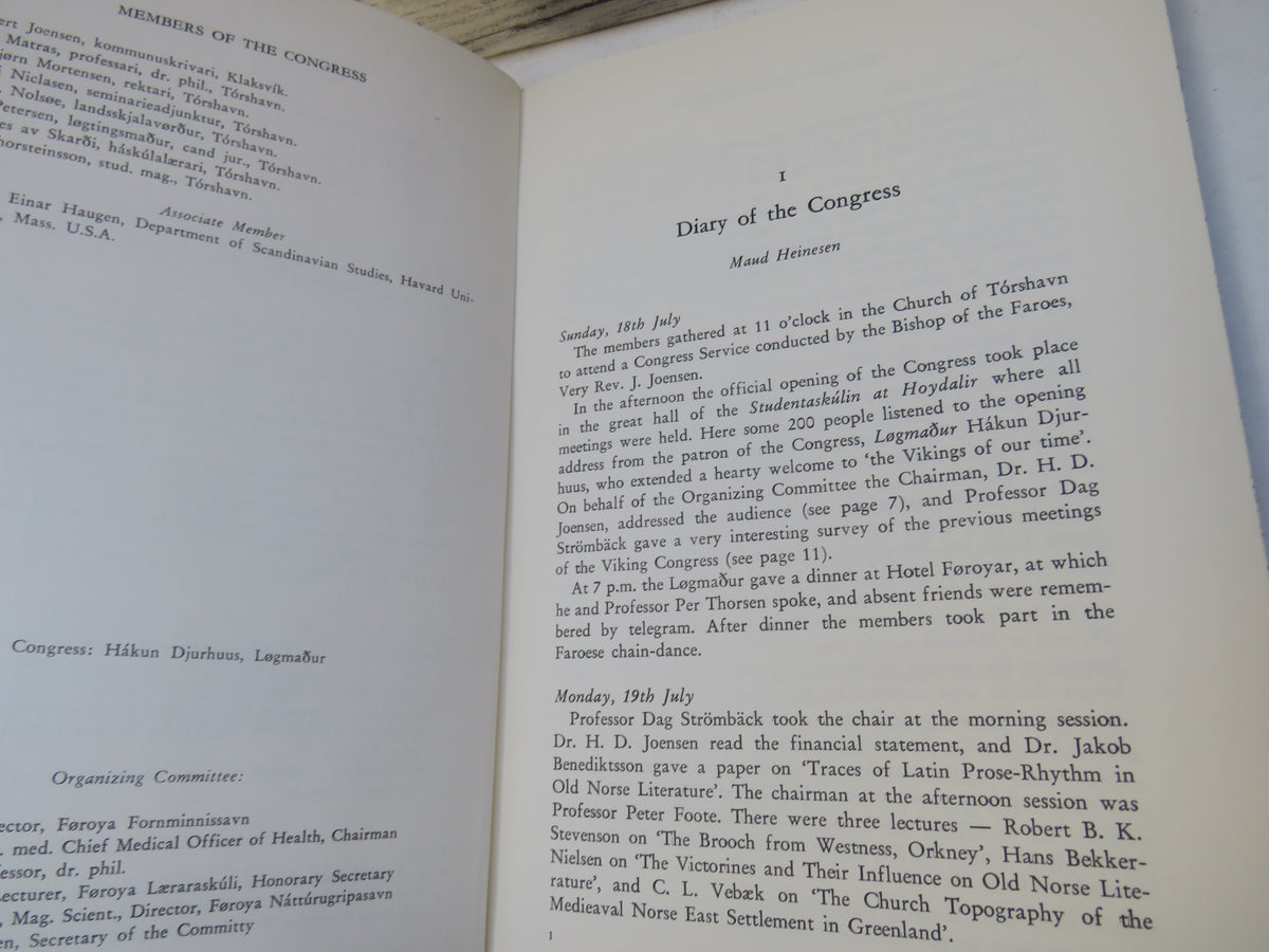The Fifth Viking Congress Torshavn, July 1965 Edited By Bjarni Niclasen 1968