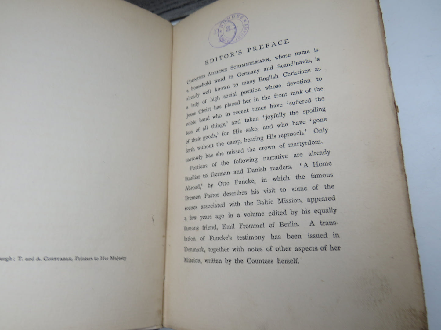 Adeline Countess Schimmelmann Glimpses of my Life At The German Court, Among Baltic Fisherman and Berlin Socialists and In Prison Including A Home Abroad By Pastor Otto Funcke 1896