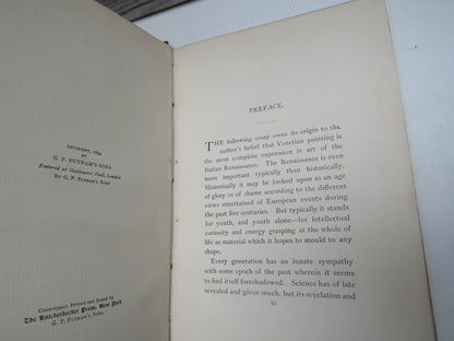 The Venetian Painters of The Renaissance With An Index To Their Works by Bernhard Berenson 1894