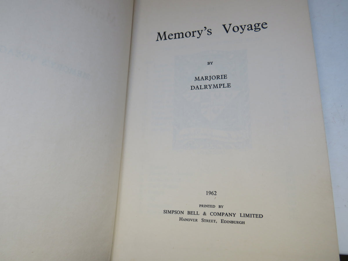 Memory's Voyage By Marjorie Dalrymple 1962