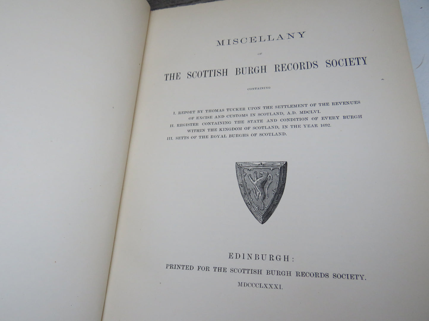 Miscellany of The Scottish Burgh Records Society 1881