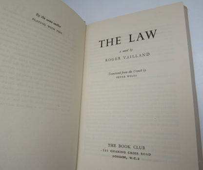 The Law A Novel By Roger Vailland Translated From The French By Peter Wiles 1958 book image 3