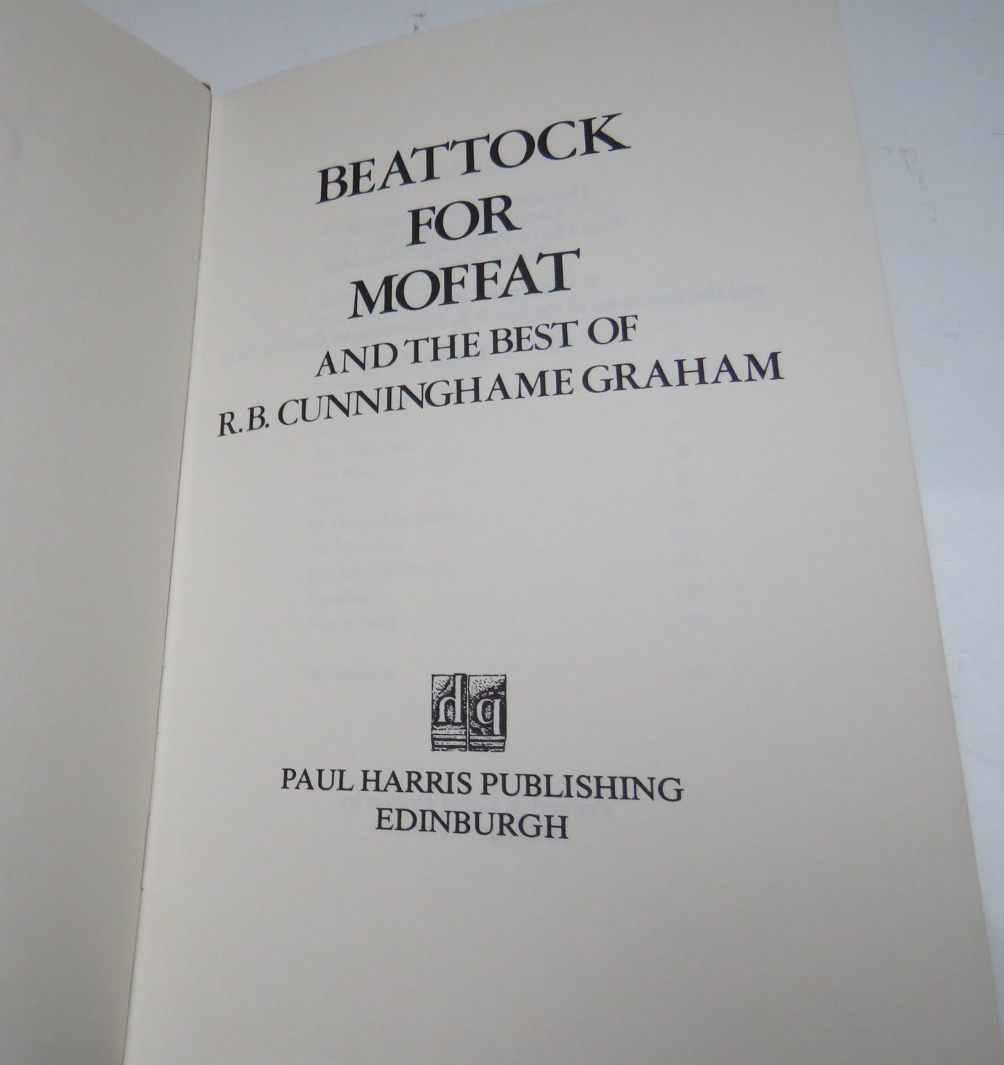 Beattock for Moffat and the Best of R. B. Cunninghame Graham, 1979