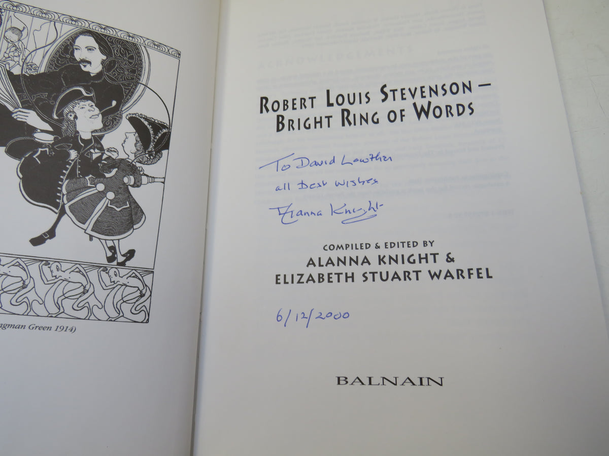 Robert Louis Stevenson - Bright Ring of Words Compiled & Edited By Alanna Knight & Elizabeth Stuart Warfel Author Signed