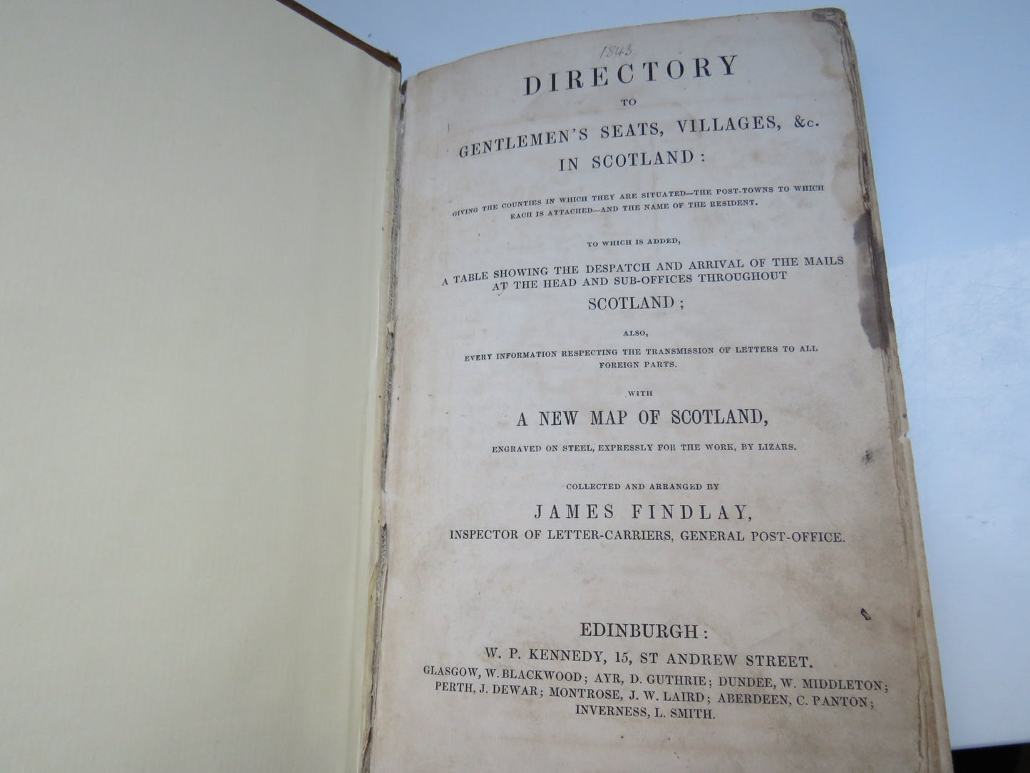 Directory To Gentlemen's Seats, Villages & In Scotland Collected and Arranged By James Findlay