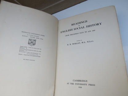 Readings In English Social History From Pre-Roman Days To A.D. 1837 Edited By R.D Morgan 1923 book image 3