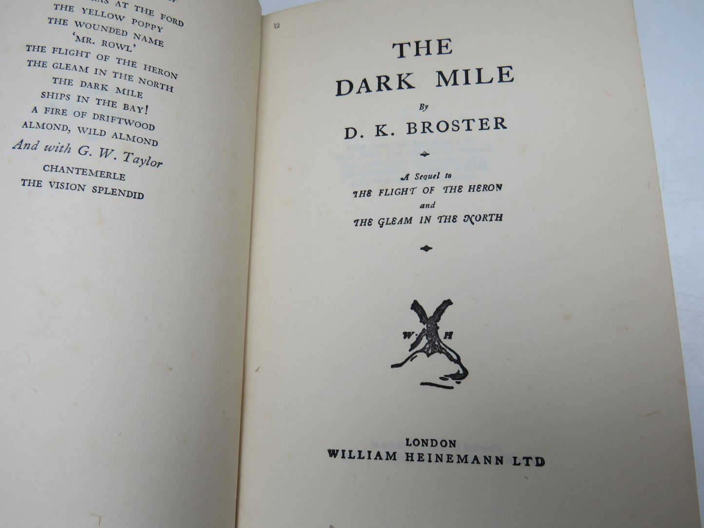 The Dark Mile, D. K. Broster, 1935