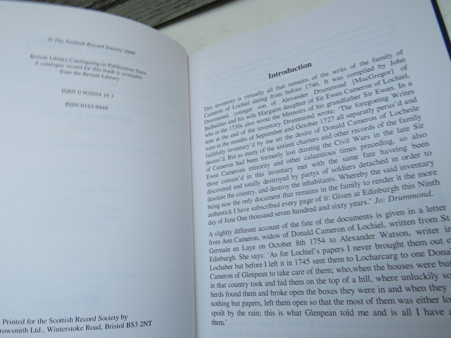 The Lochiel Inventory 1472-1744 Edited By Jean Munro 2000