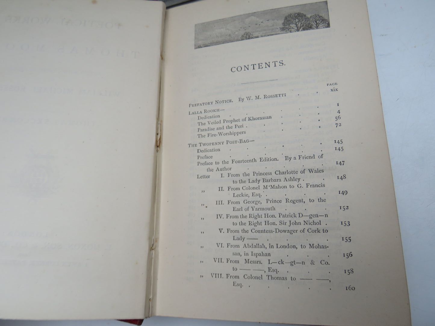 The Poetical Works of Thomas Moore Edited With A Critical Memoir By William Michael Rossetti