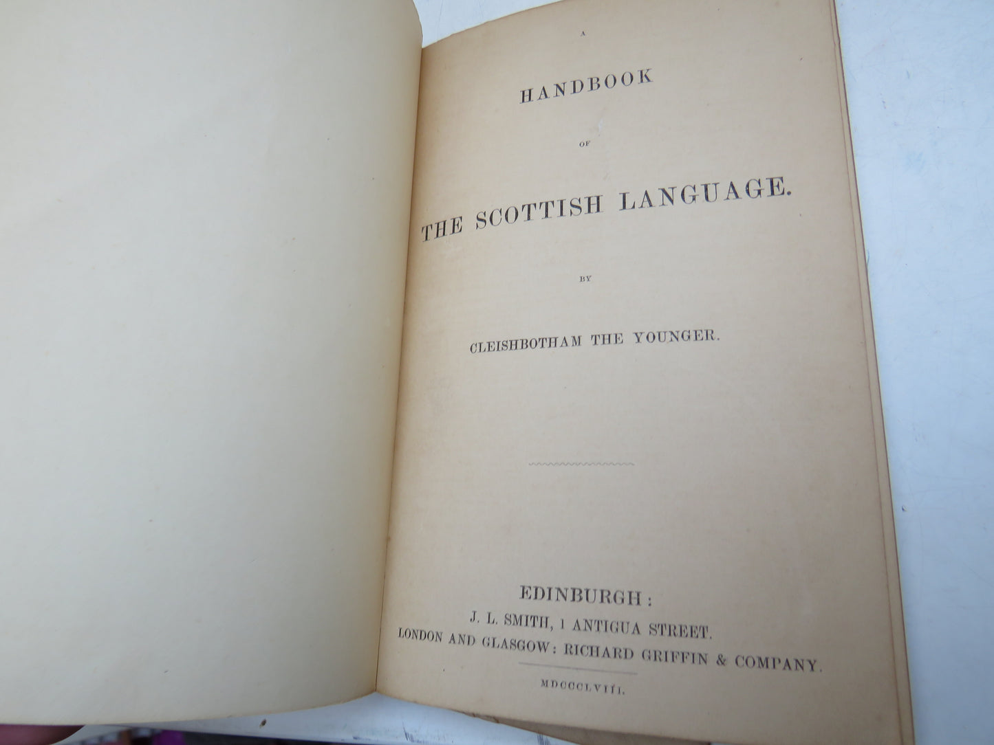Handbook Of The Scottish Language By Cleishbotham The Younger 1858