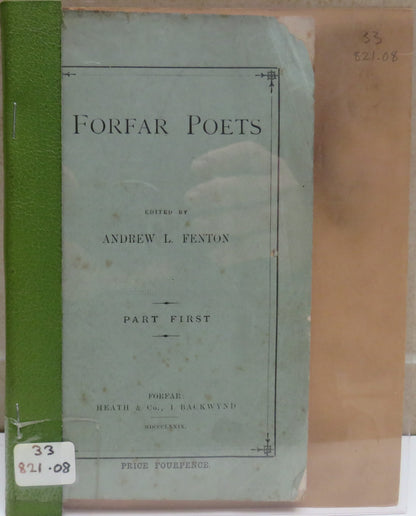Forfar Poets Edited By Andrew L. Fenton Part First 1879 book front cover