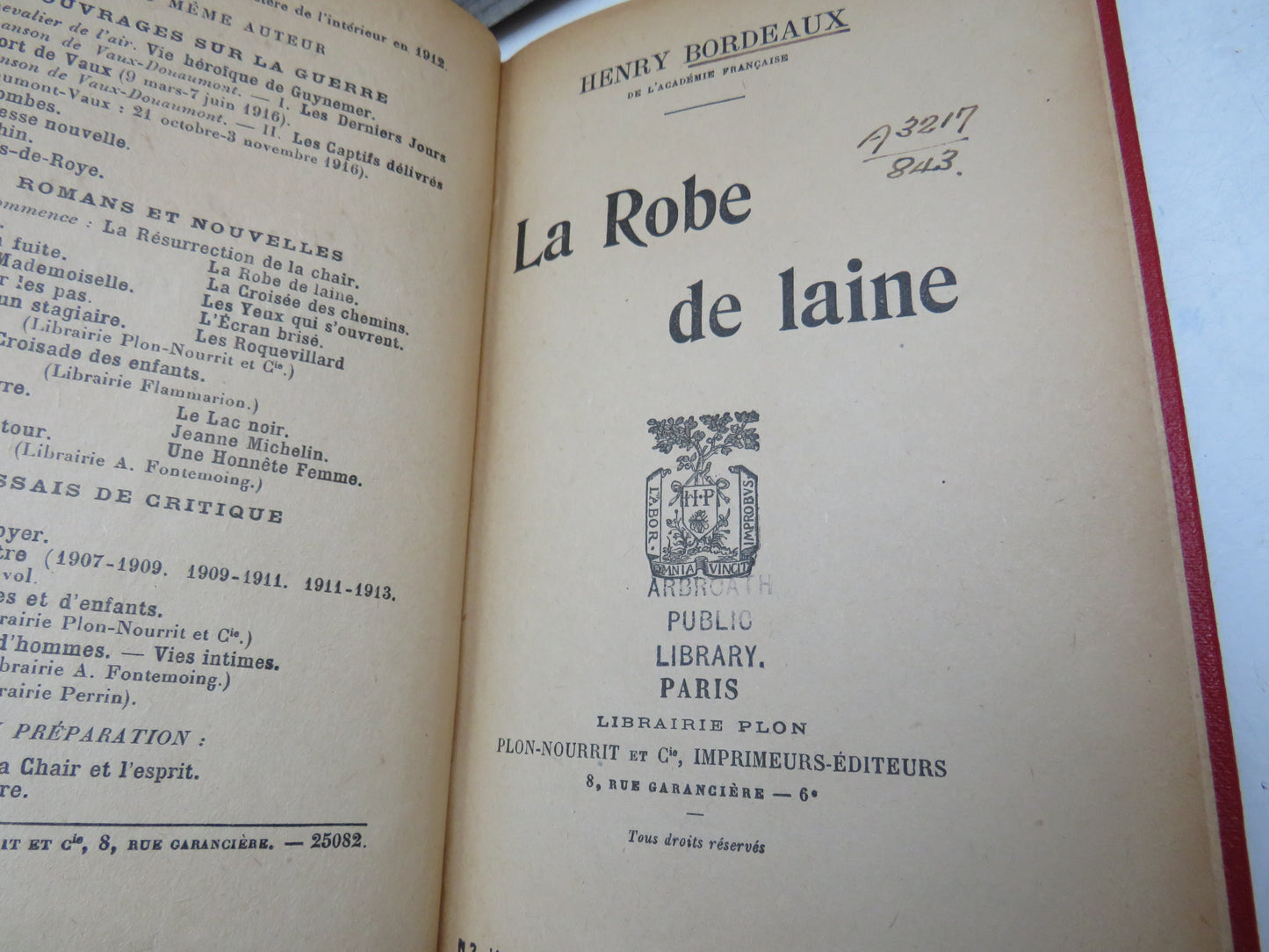 La Robe De Laine By Henry Bordeaux 1910