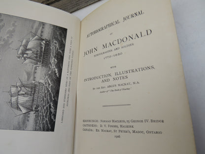Autobiographical Journal of John MacDonald Schoolmaster and Soldier 1770-1830 (1906)
