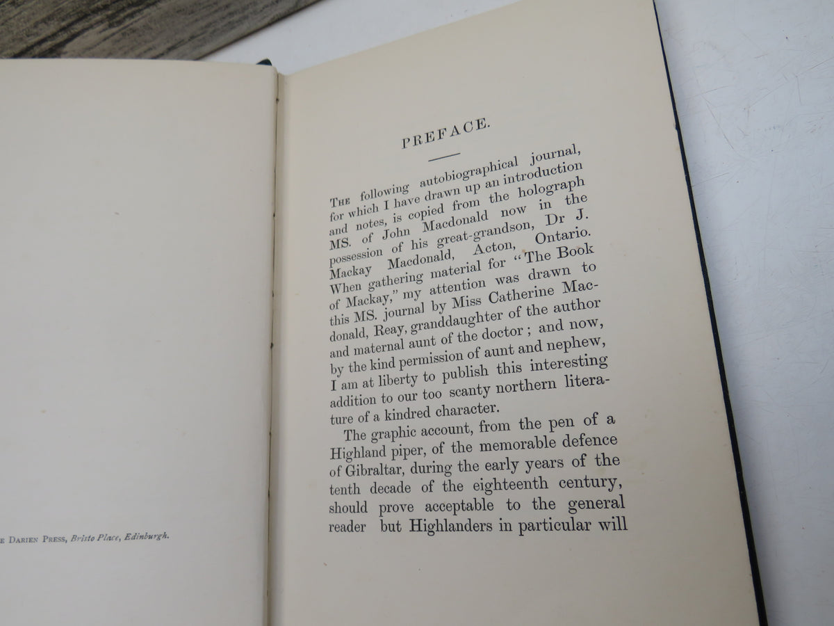 Autobiographical Journal of John MacDonald Schoolmaster and Soldier 1770-1830 (1906)