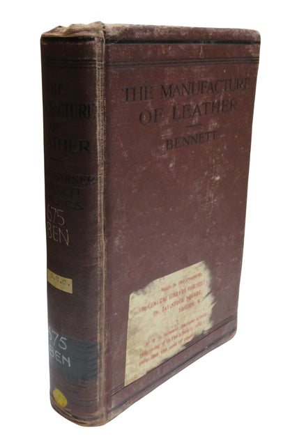 The Manufacture of Leather By Hugh Garner Bennett 1919 Antique Book book front cover
