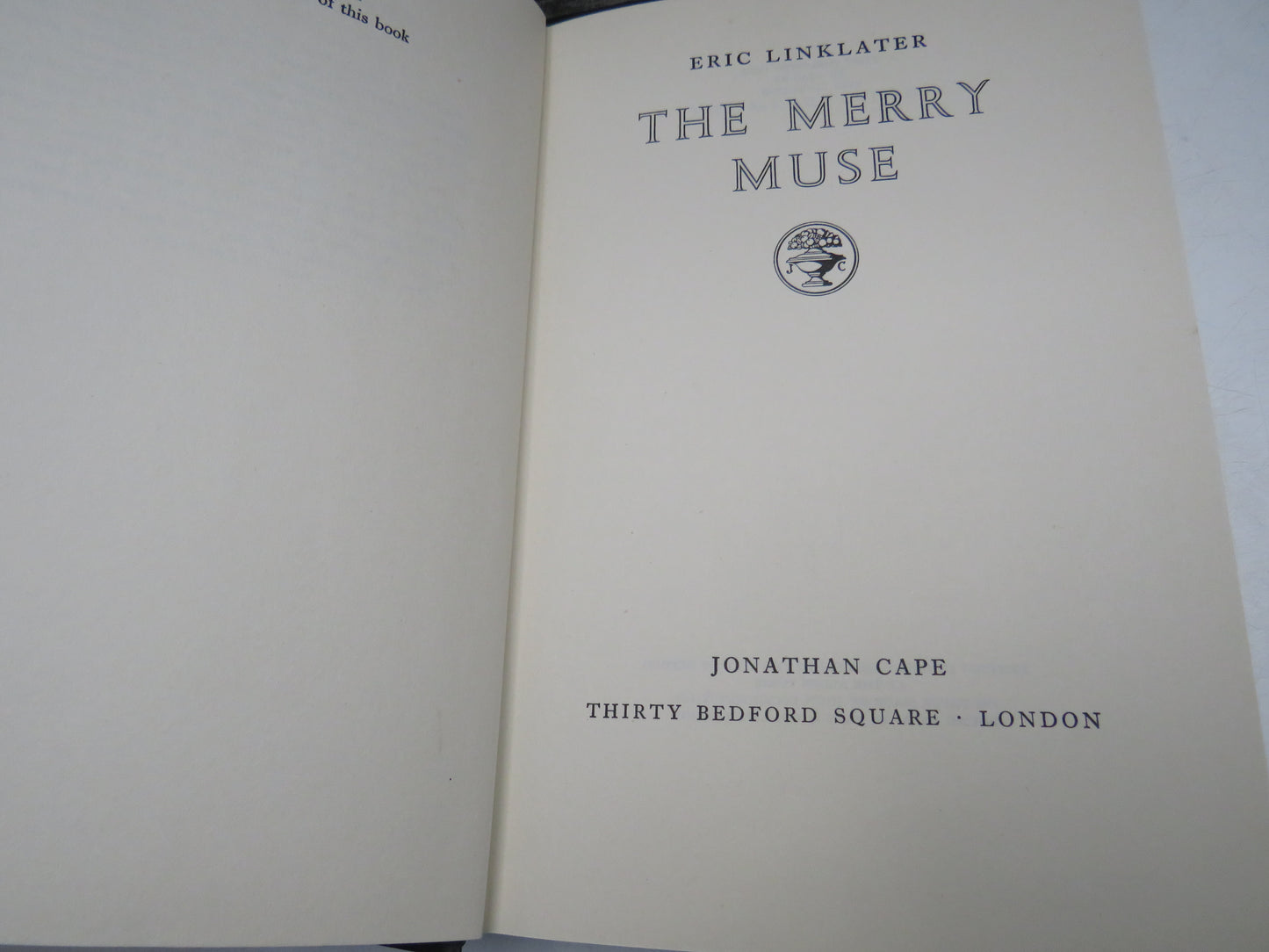 The Merry Muse, Eric Linklater, 1959, Vintage Novel